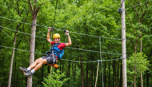 Parc accrobranche et tyrolienne à saint eulalie : aventure garantie